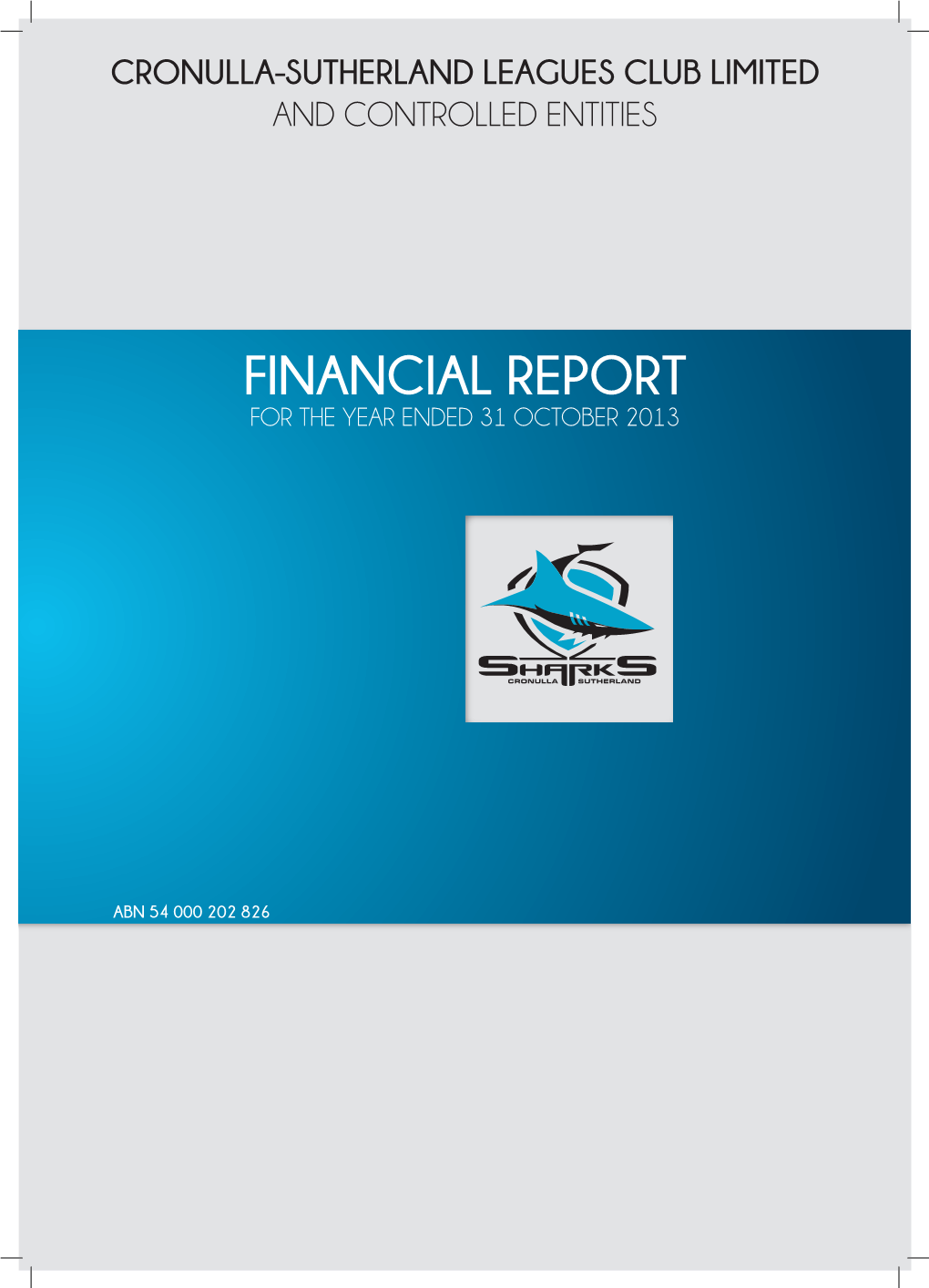 Cronulla Sharks 2013 Annual Report