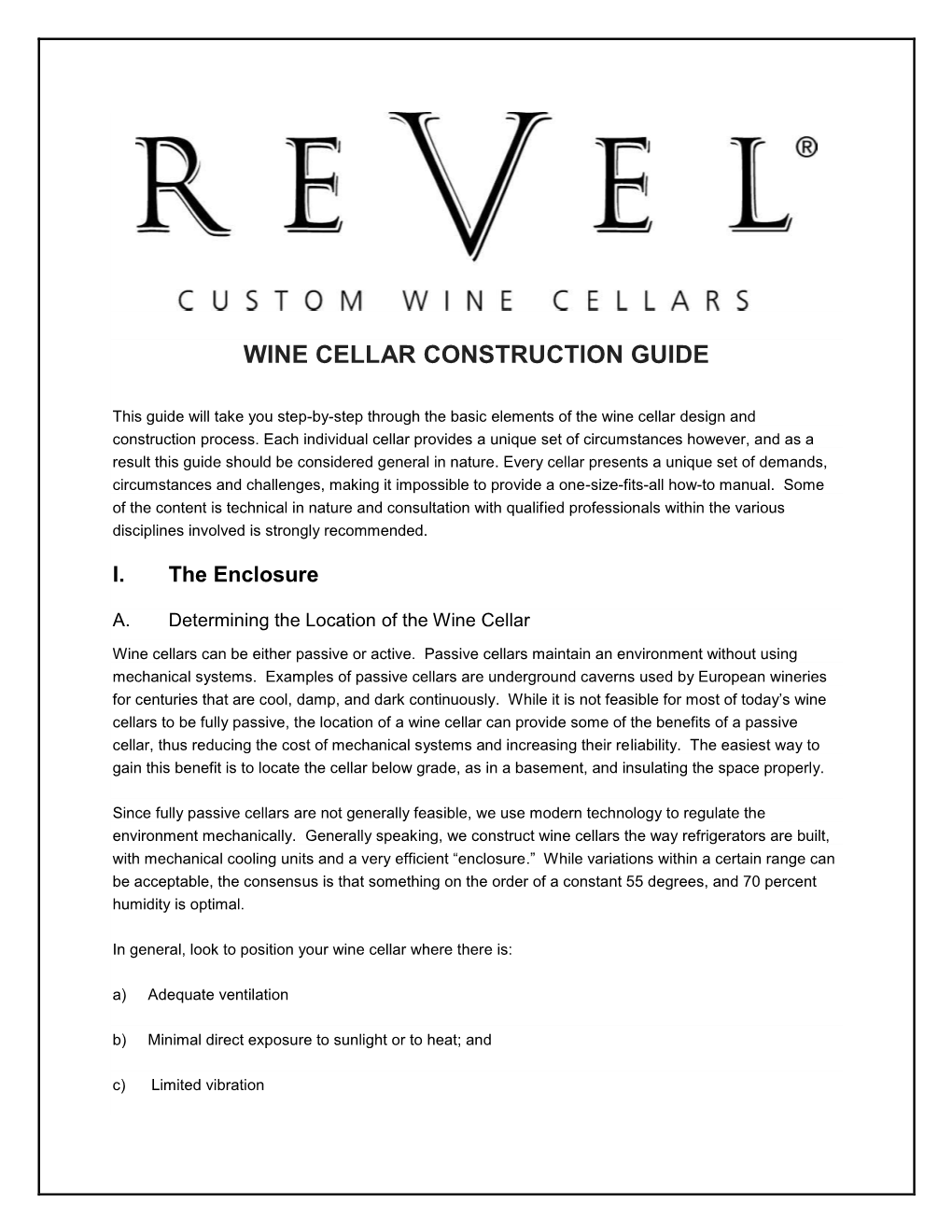 Wine Cellar Construction Guide