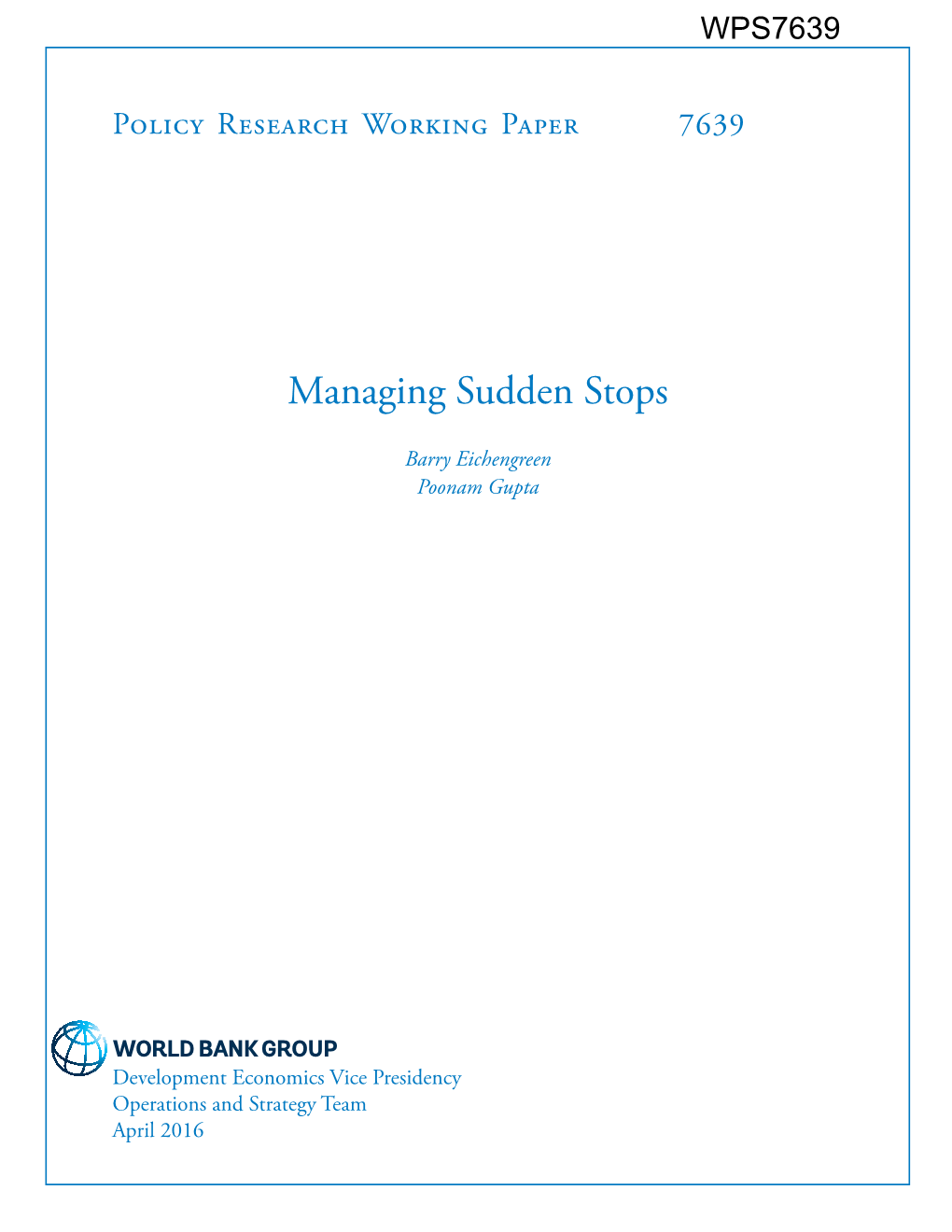 Managing Sudden Stops