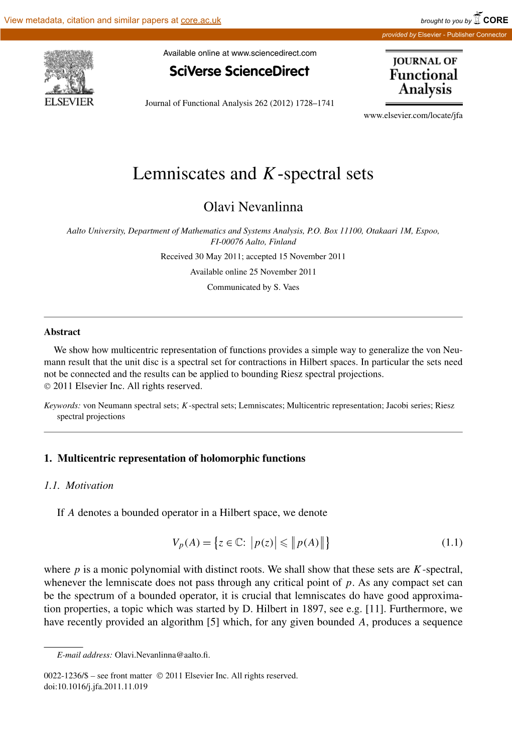 Lemniscates and K-Spectral Sets