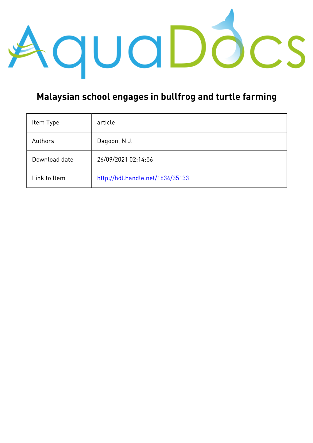 Malaysian School Engages in Bullfrog and Turtle Farming