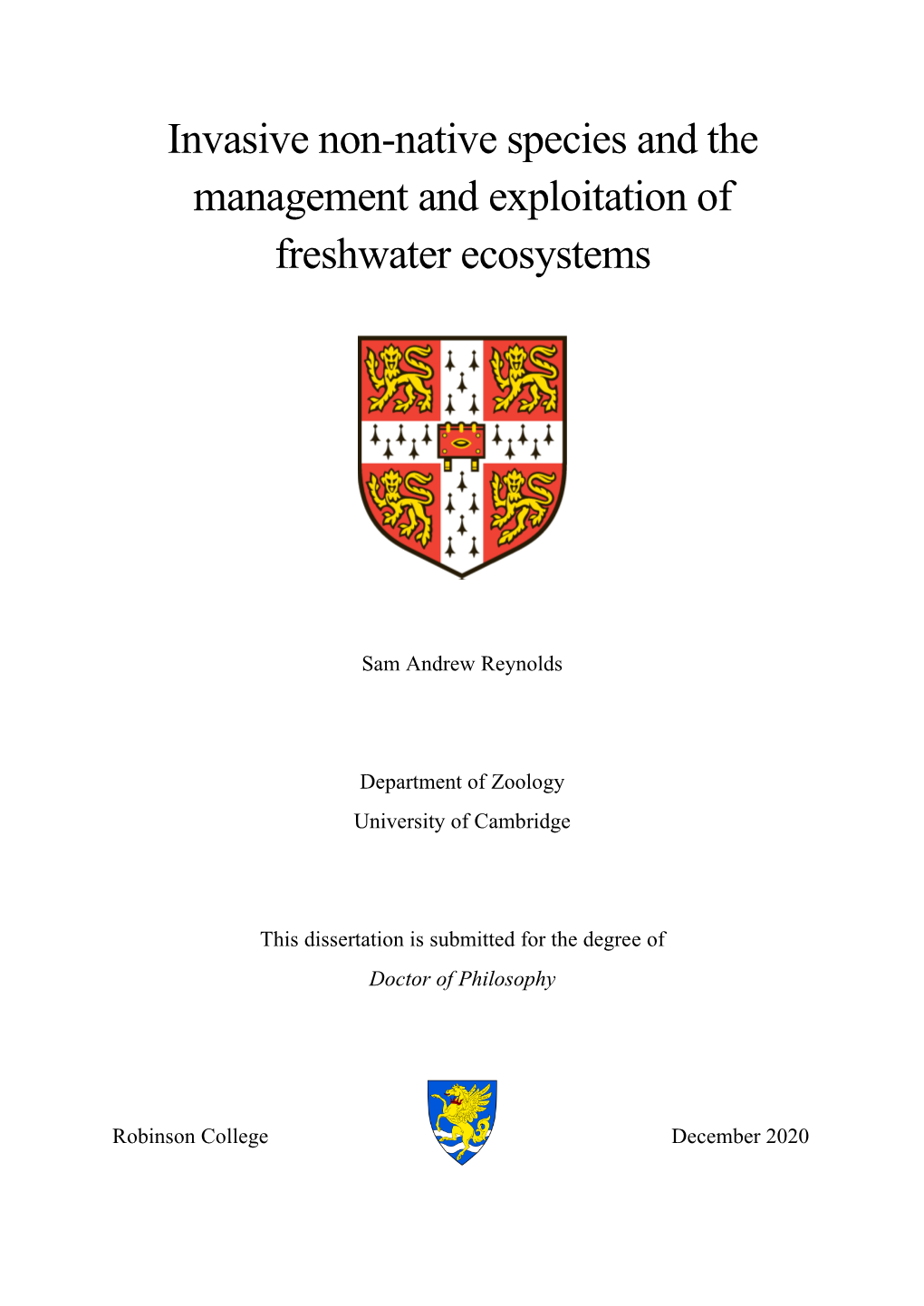 Invasive Non-Native Species and the Management and Exploitation of Freshwater Ecosystems