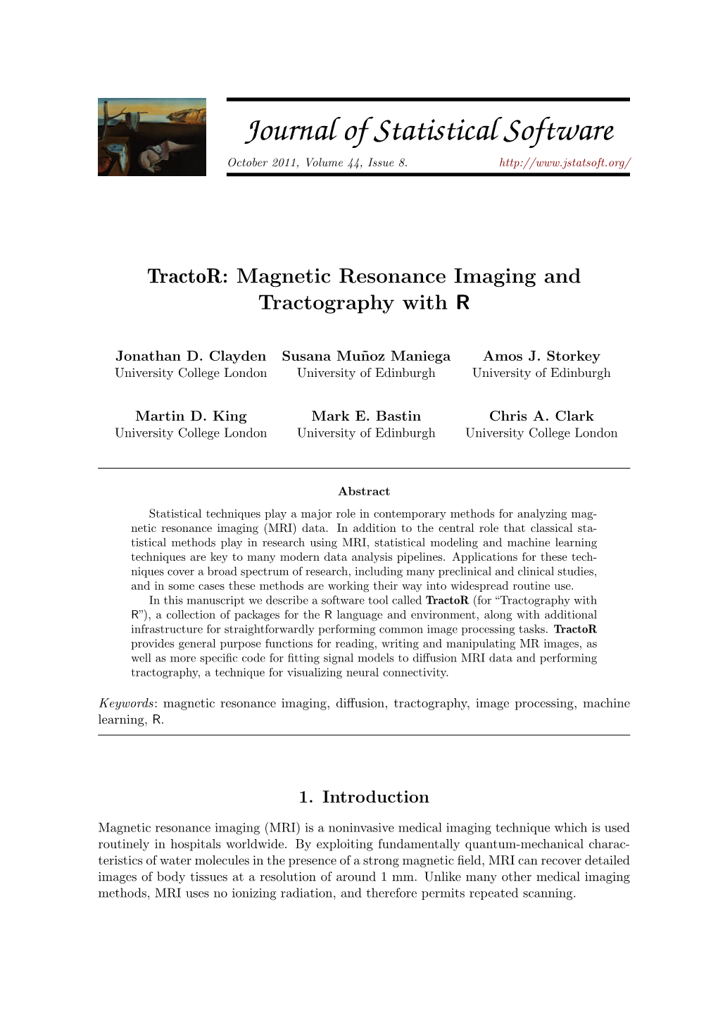 Magnetic Resonance Imaging and Tractography with R