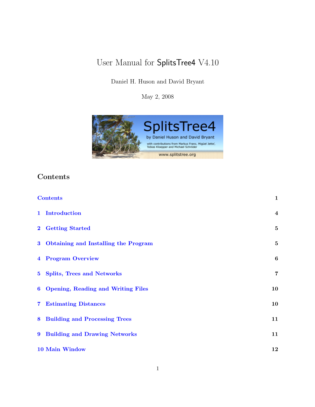 User Manual for Splitstree4 V4.10