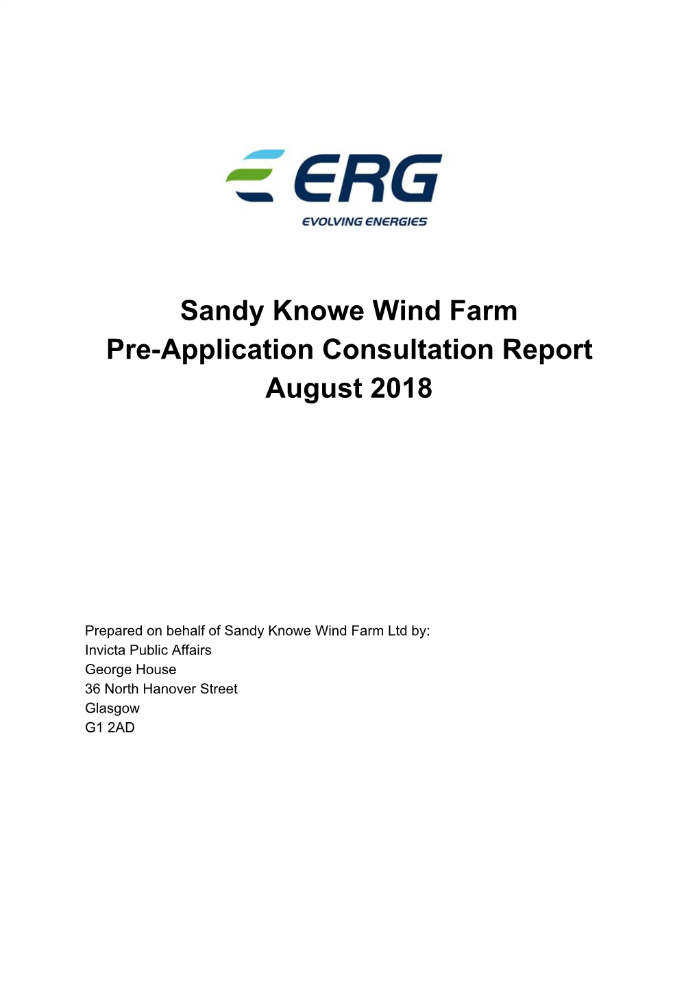 Sandy Knowe Pre Application Consultation Report