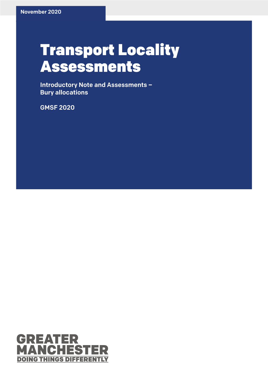 Bury Locality Assessments GMSF 2020