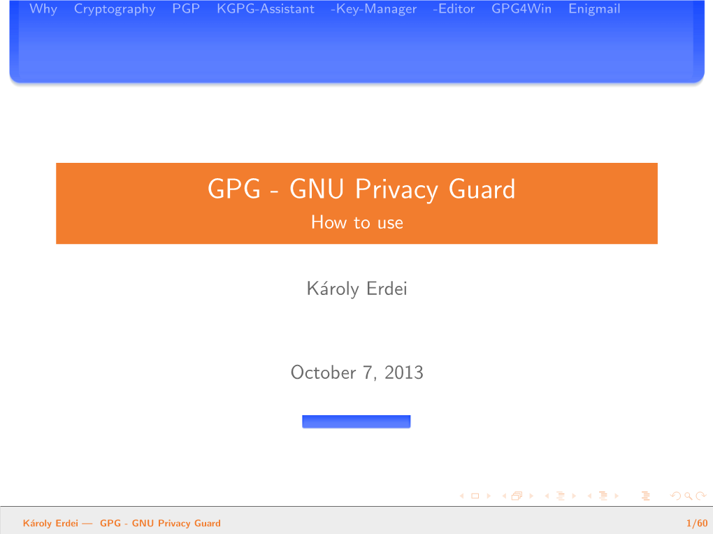 GPG Gnu Privacy Guard