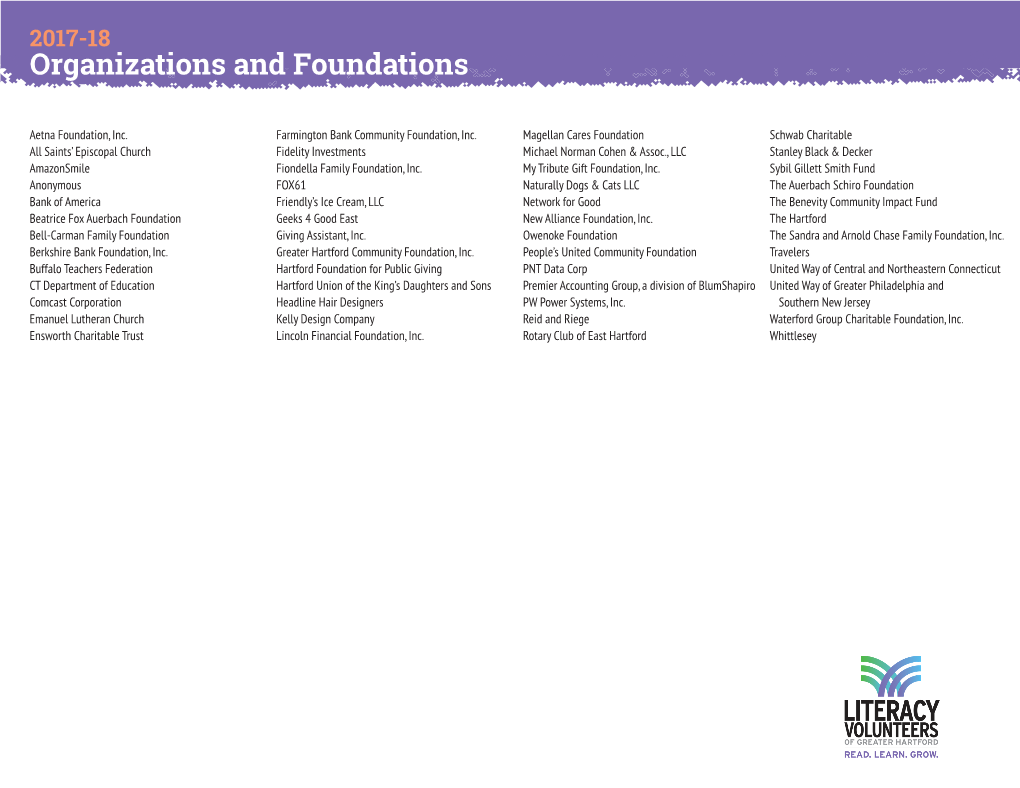 Organizations and Foundations