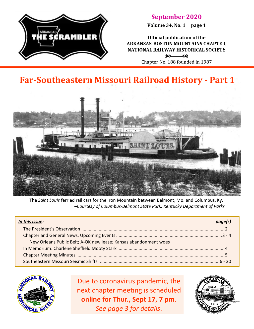 Far-Southeastern Missouri Railroad History - Part 1