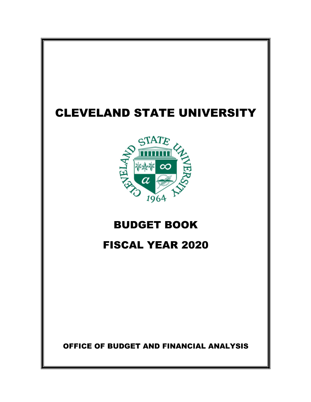 Budget Book Fiscal Year 2020