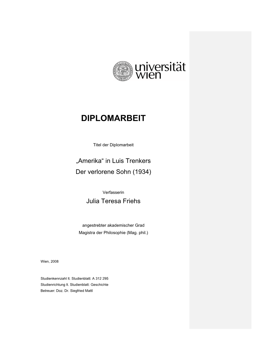 Diplomarbeit