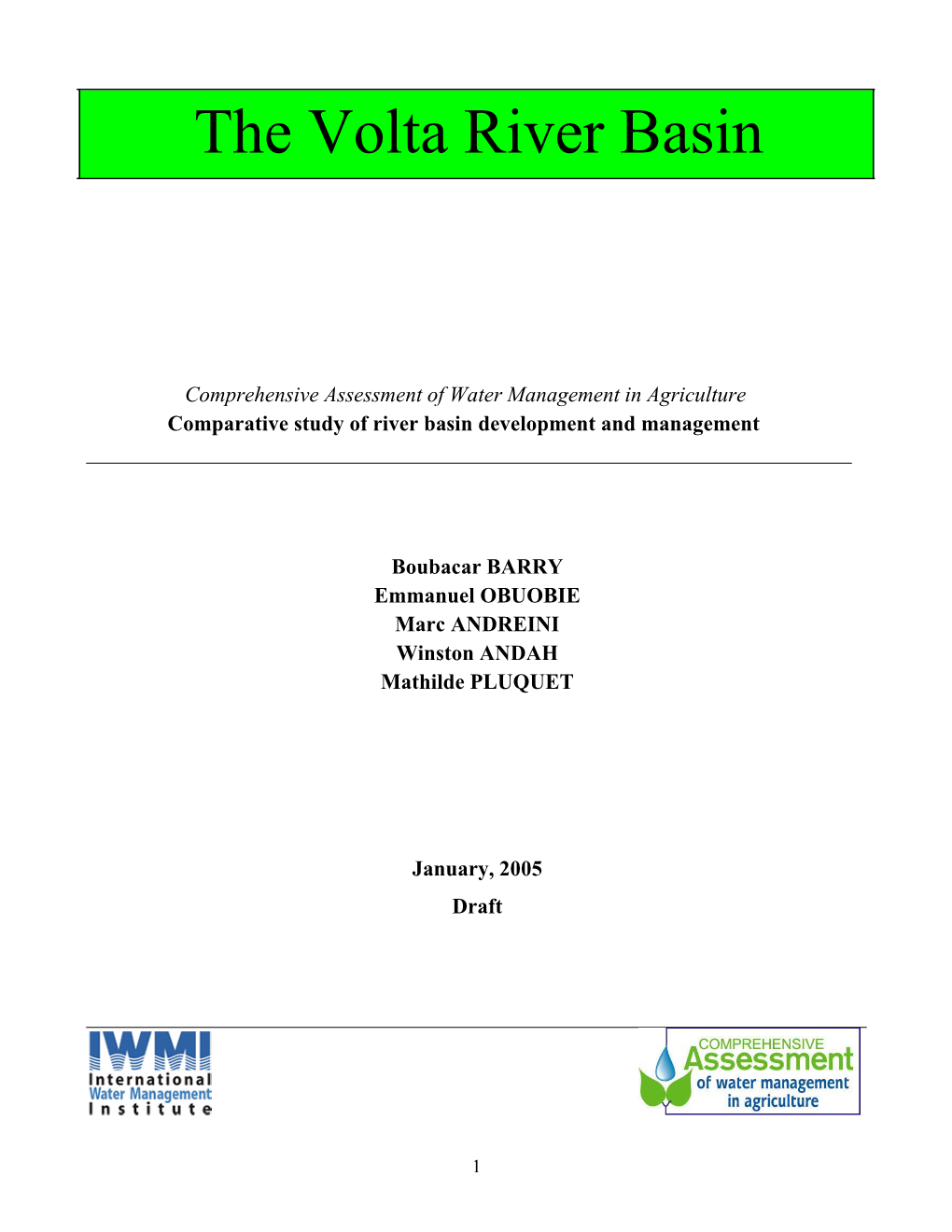 The Volta River Basin