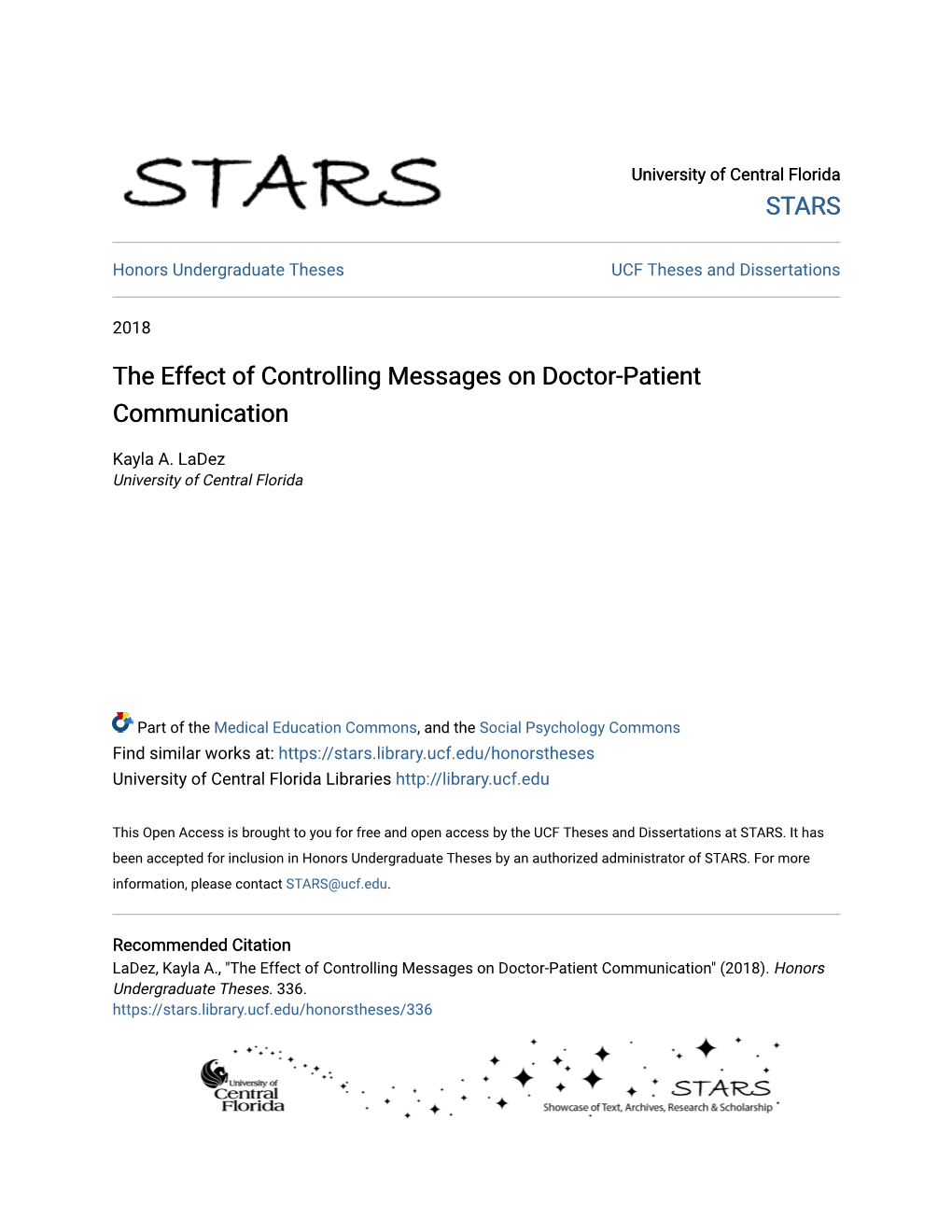 The Effect of Controlling Messages on Doctor-Patient Communication