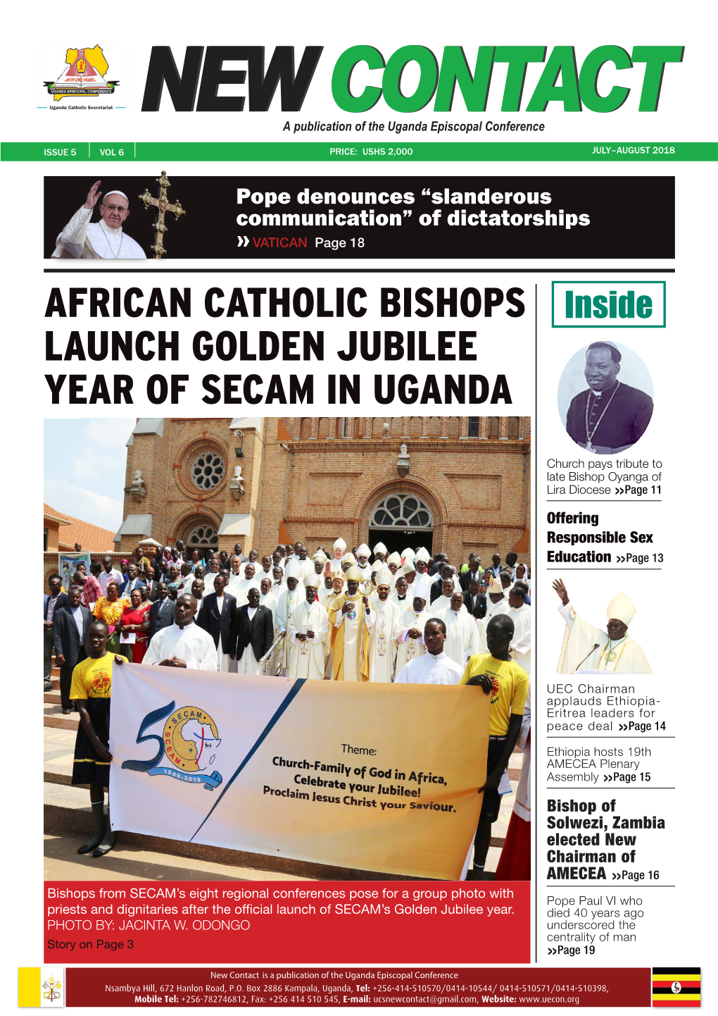African Catholic Bishops Launch Golden Jubilee Year of SECAM in Uganda