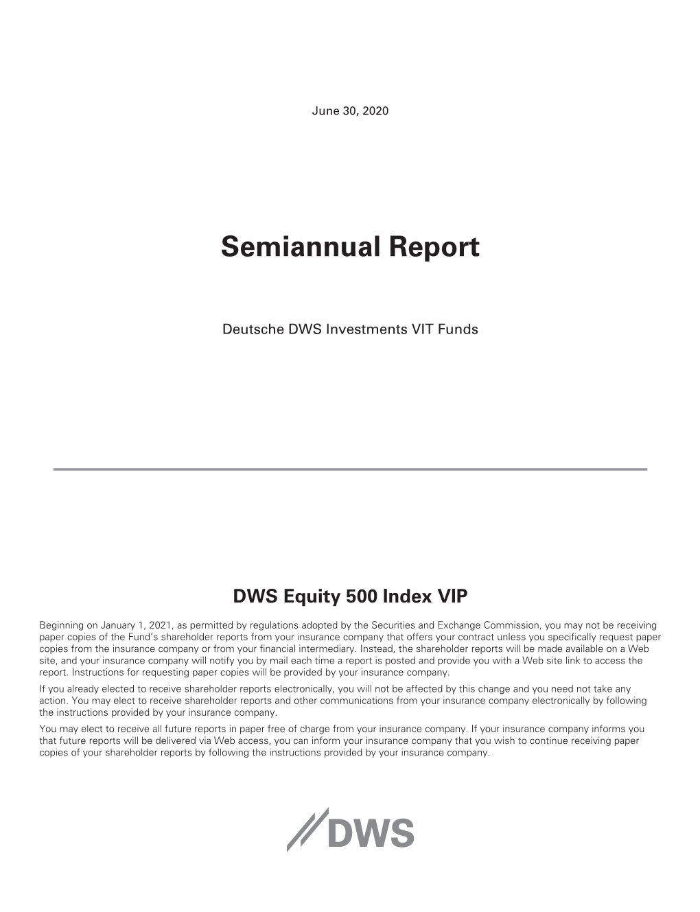 DWS Equity 500 Index VIP