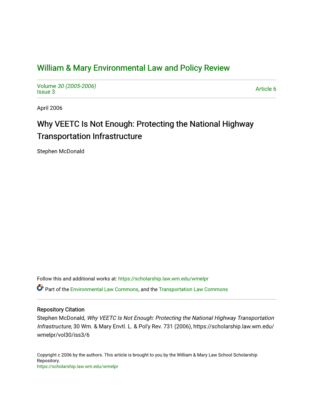 Protecting the National Highway Transportation Infrastructure