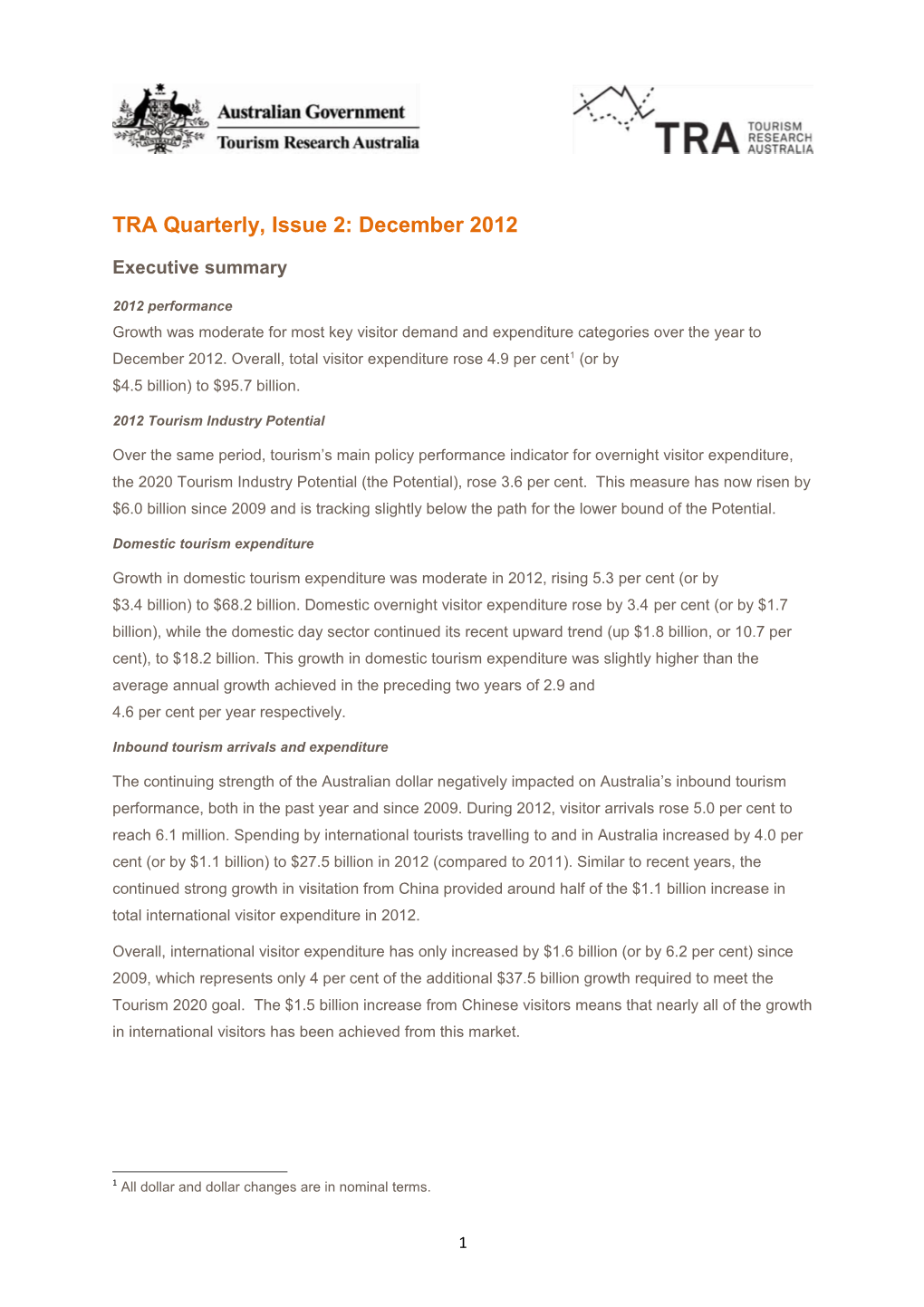 TRA Quarterly, Issue 2: December 2012