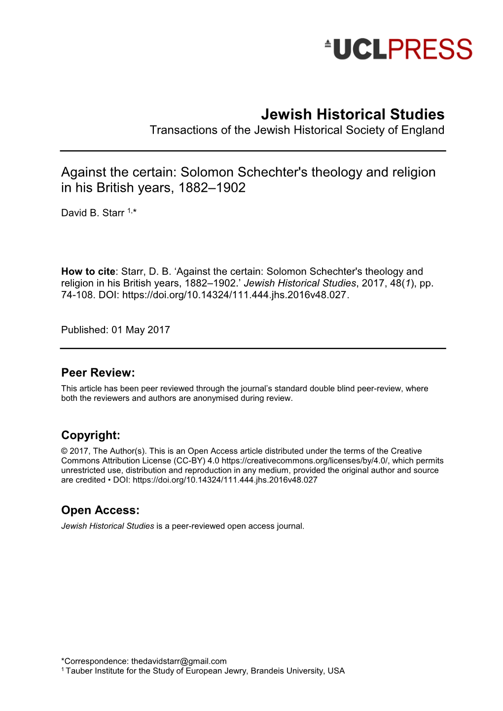 Jewish Historical Studies Transactions of the Jewish Historical Society of England