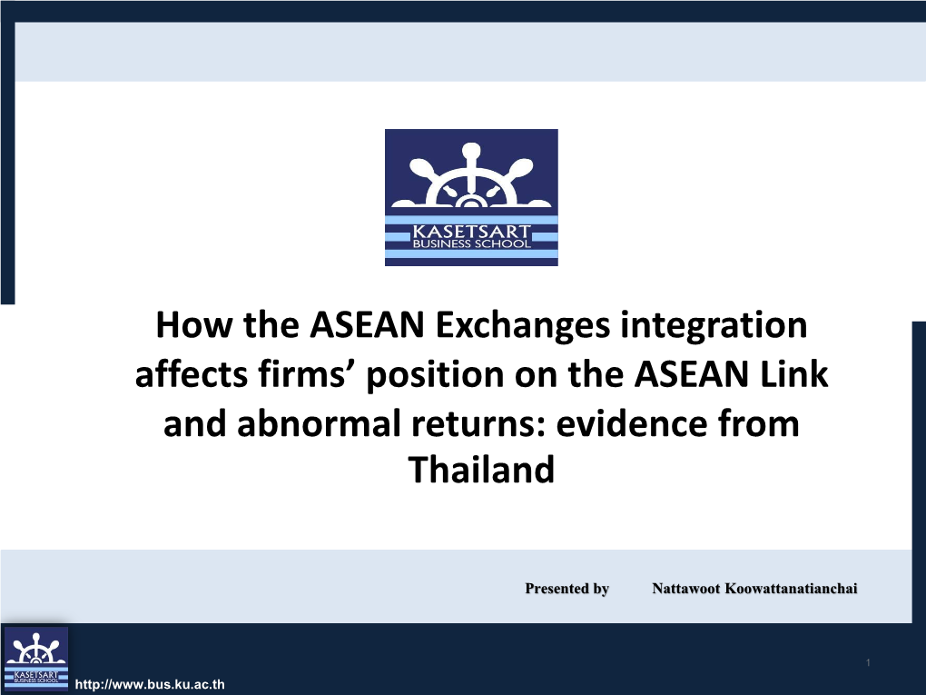 How the ASEAN Exchanges Integration Affects Firms' Position On