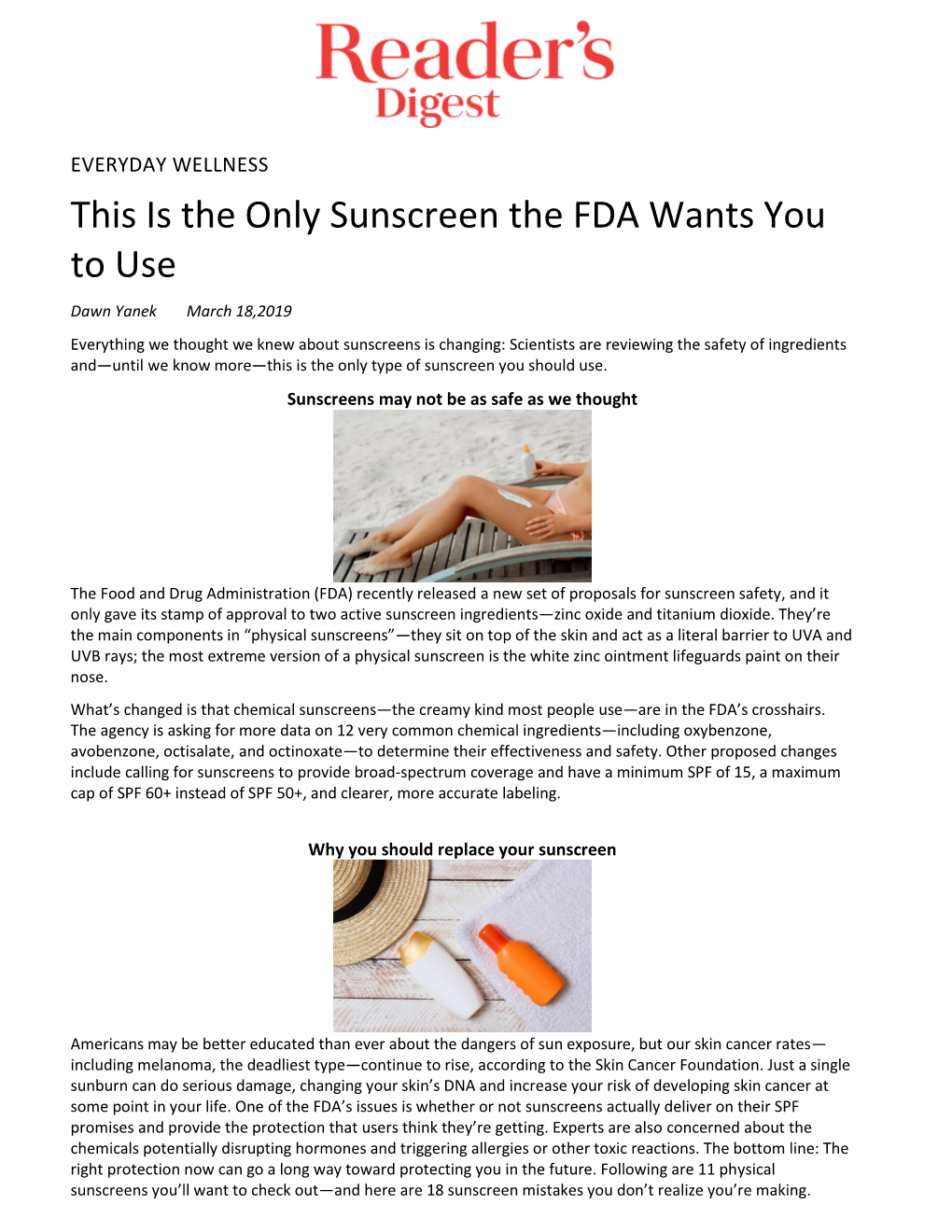 This Is the Only Sunscreen the FDA Wants You To