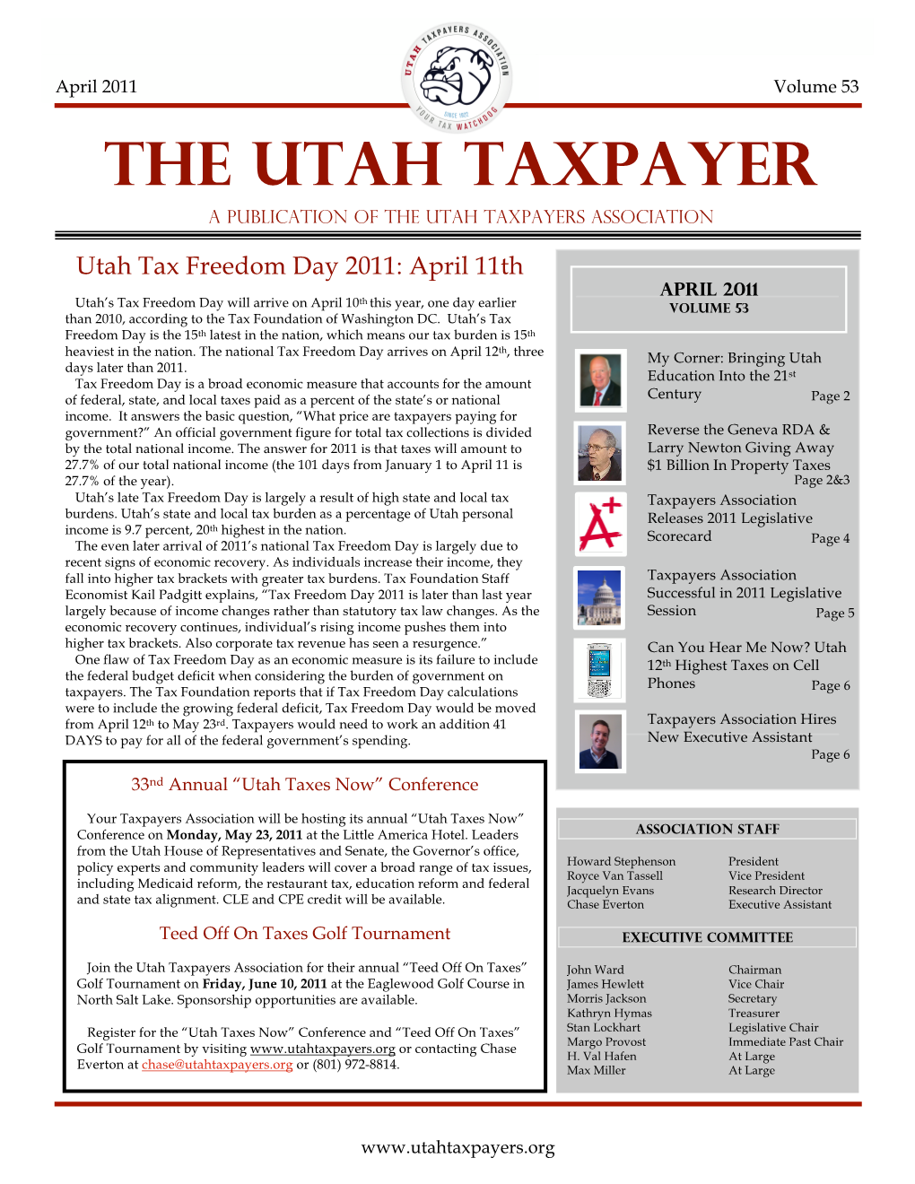 THE UTAH TAXPAYER a Publication of the Utah Taxpayers Association