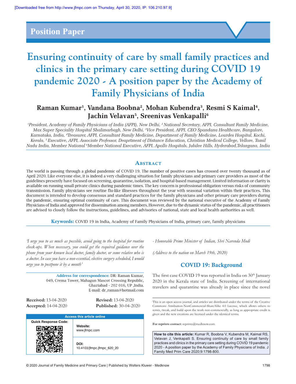 Ensuring Continuity of Care by Small Family Practices And