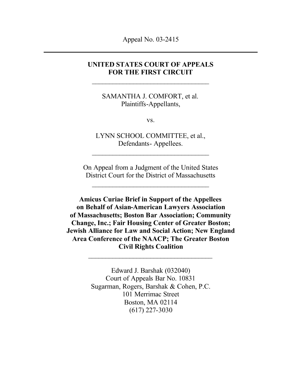 Complete Comfort Amicus Brief