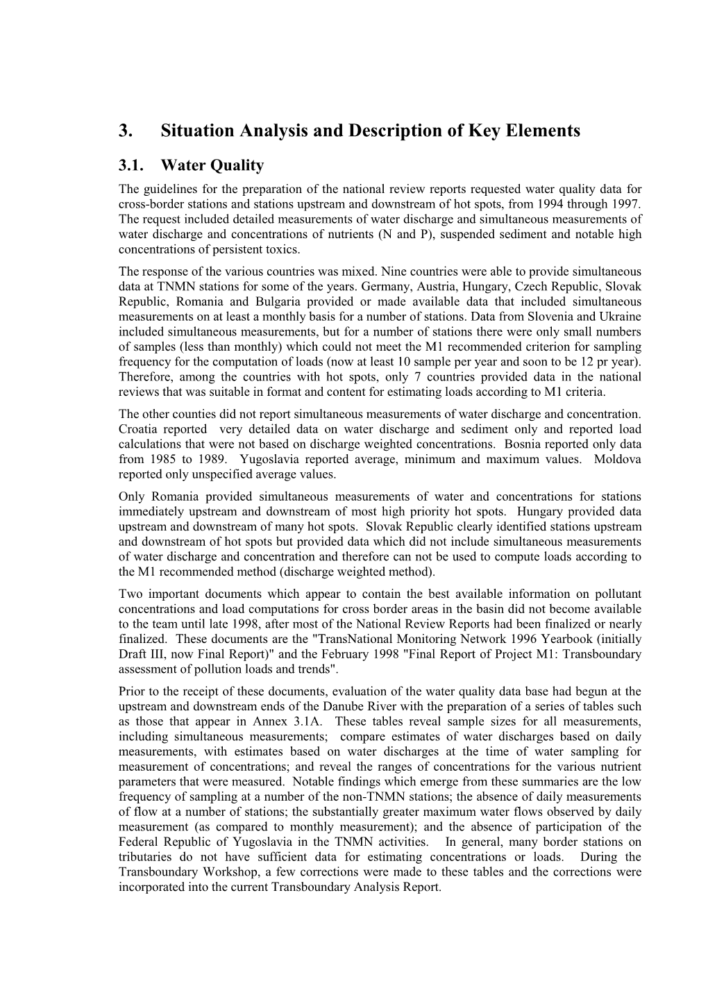 Transboundary Analysis Report