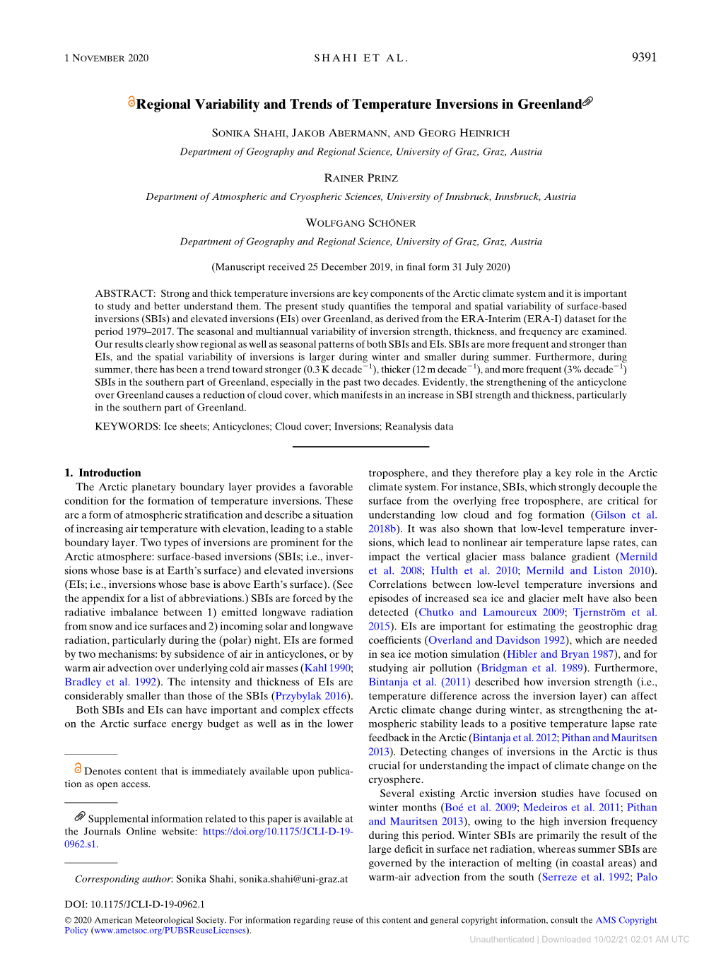 Regional Variability and Trends of Temperature Inversions in Greenland