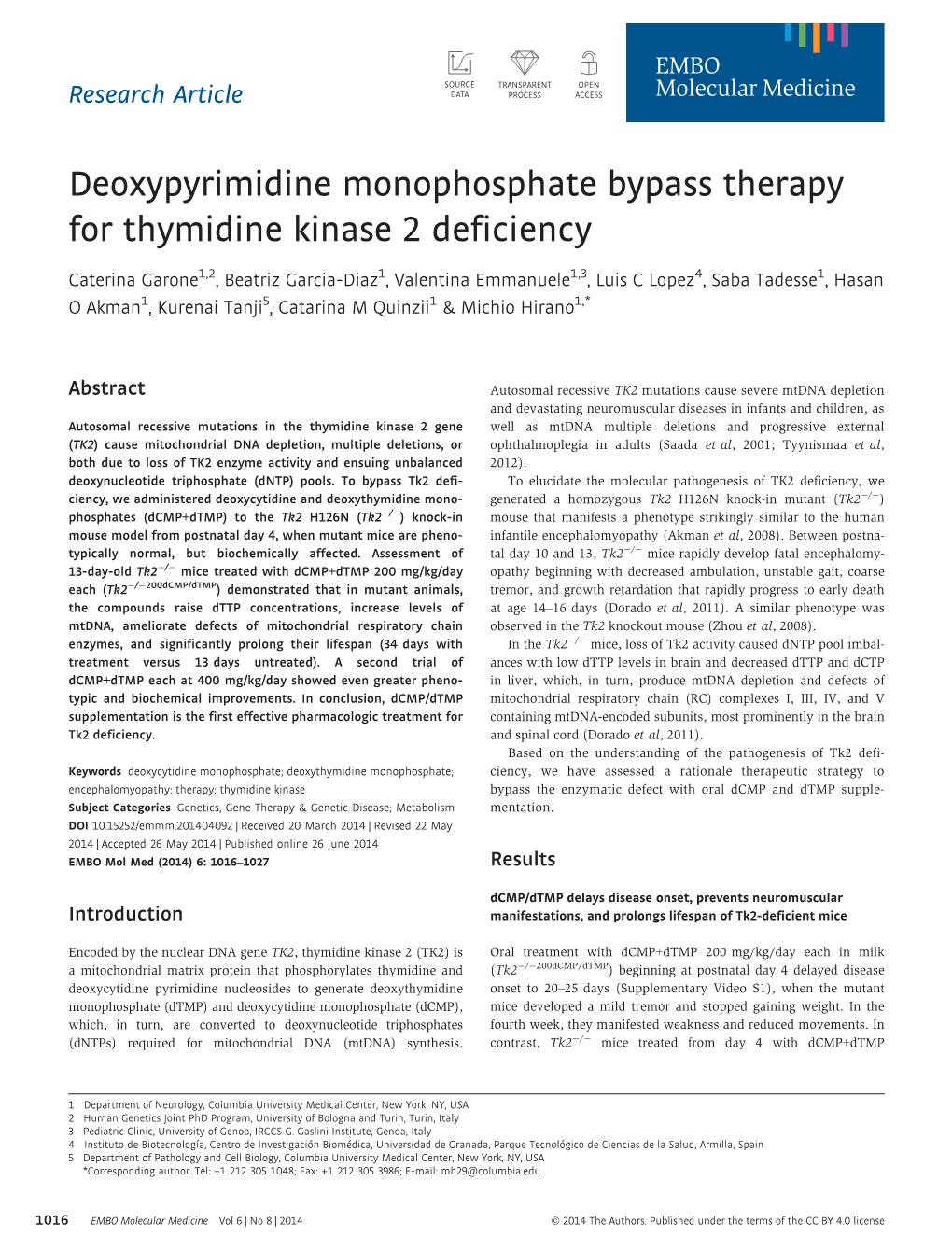 Deoxypyrimidine Monophosphate Bypass Therapy for Thymidine Kinase 2 Deficiency