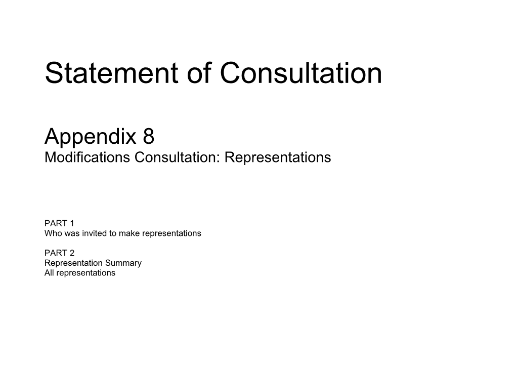 Statement of Consultation