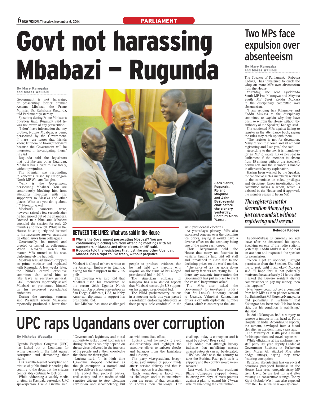 UPC Raps Ugandans Over Corruption Clot After an Accident Many Years Ago