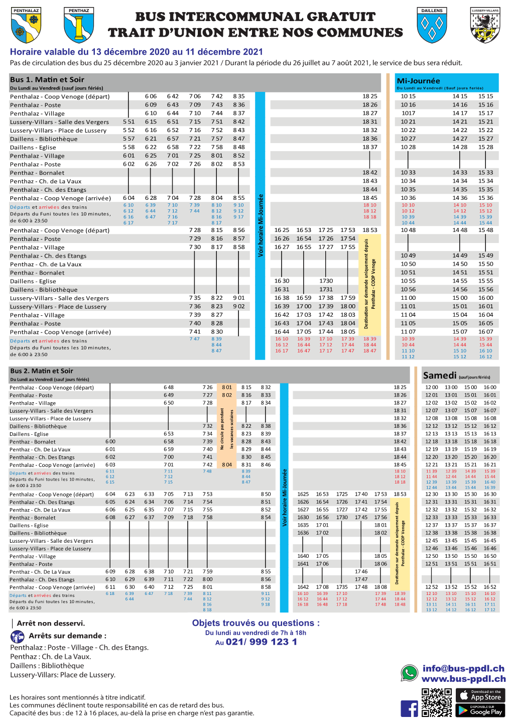 Horaire Bus PPDLV 2020-2021