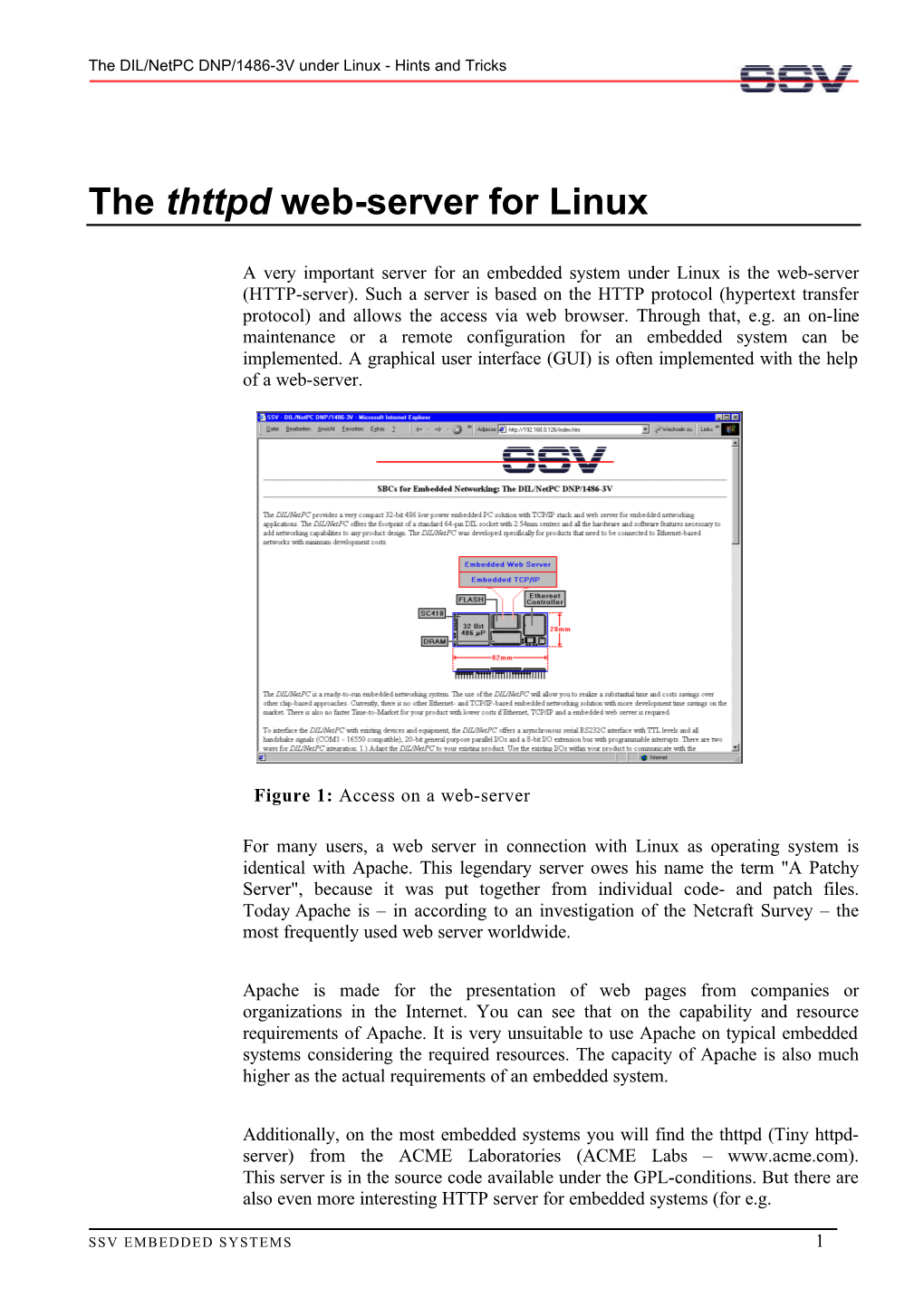 The Thttpd Web-Server for Linux