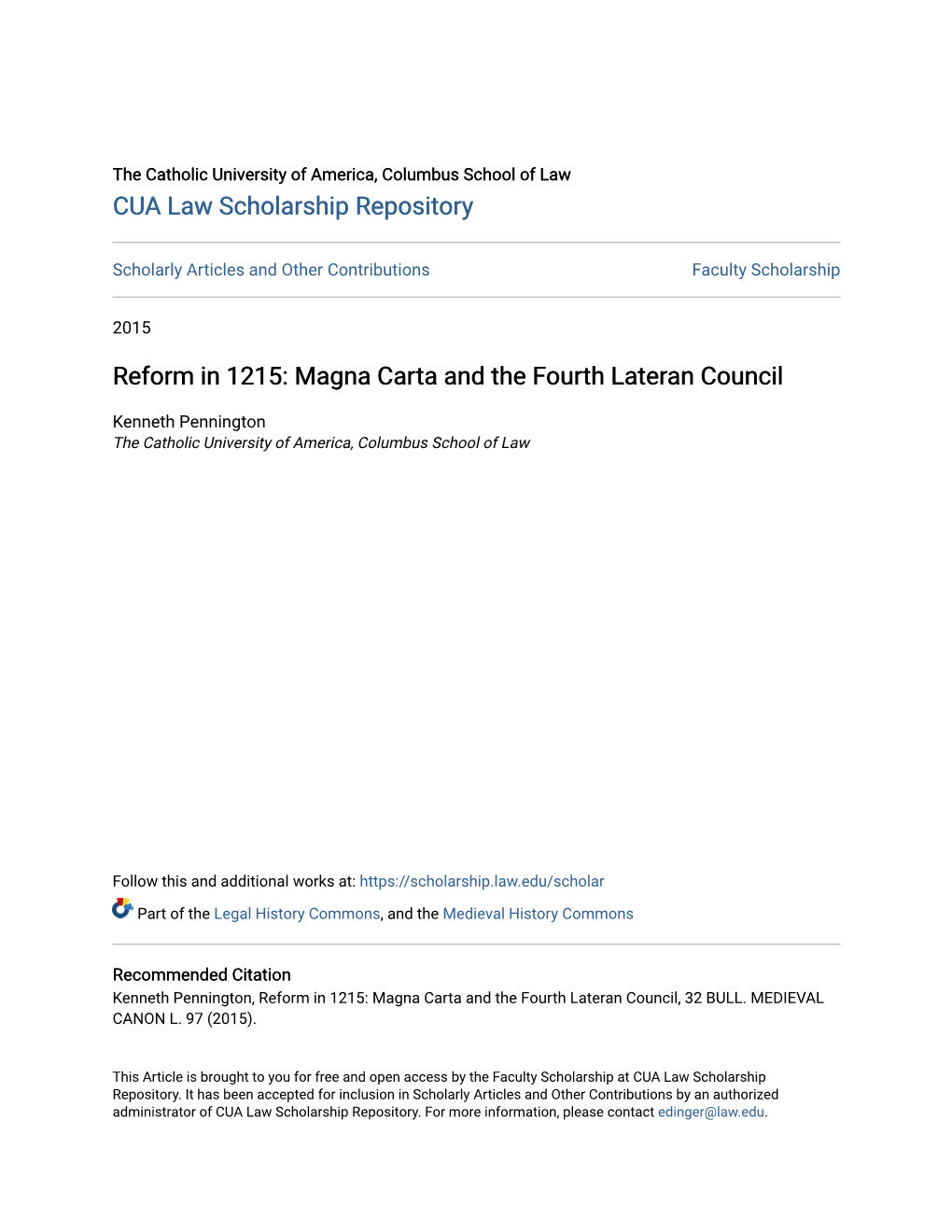 Magna Carta and the Fourth Lateran Council