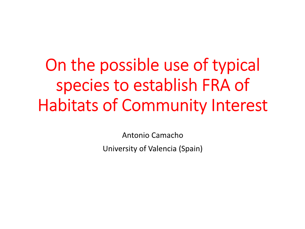 Typical Species to Establish FRA of Habitats of Community Interest