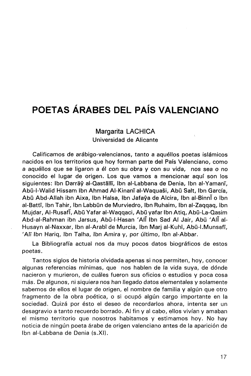 Poetas Árabes Del País Valenciano