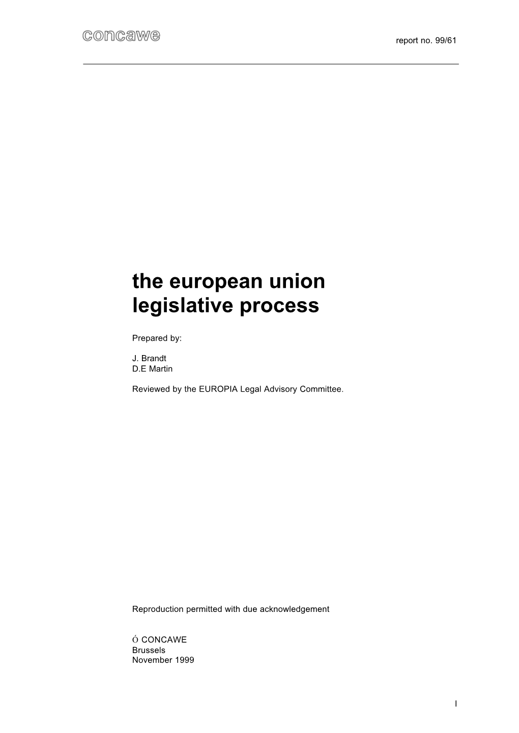 The European Union Legislative Process