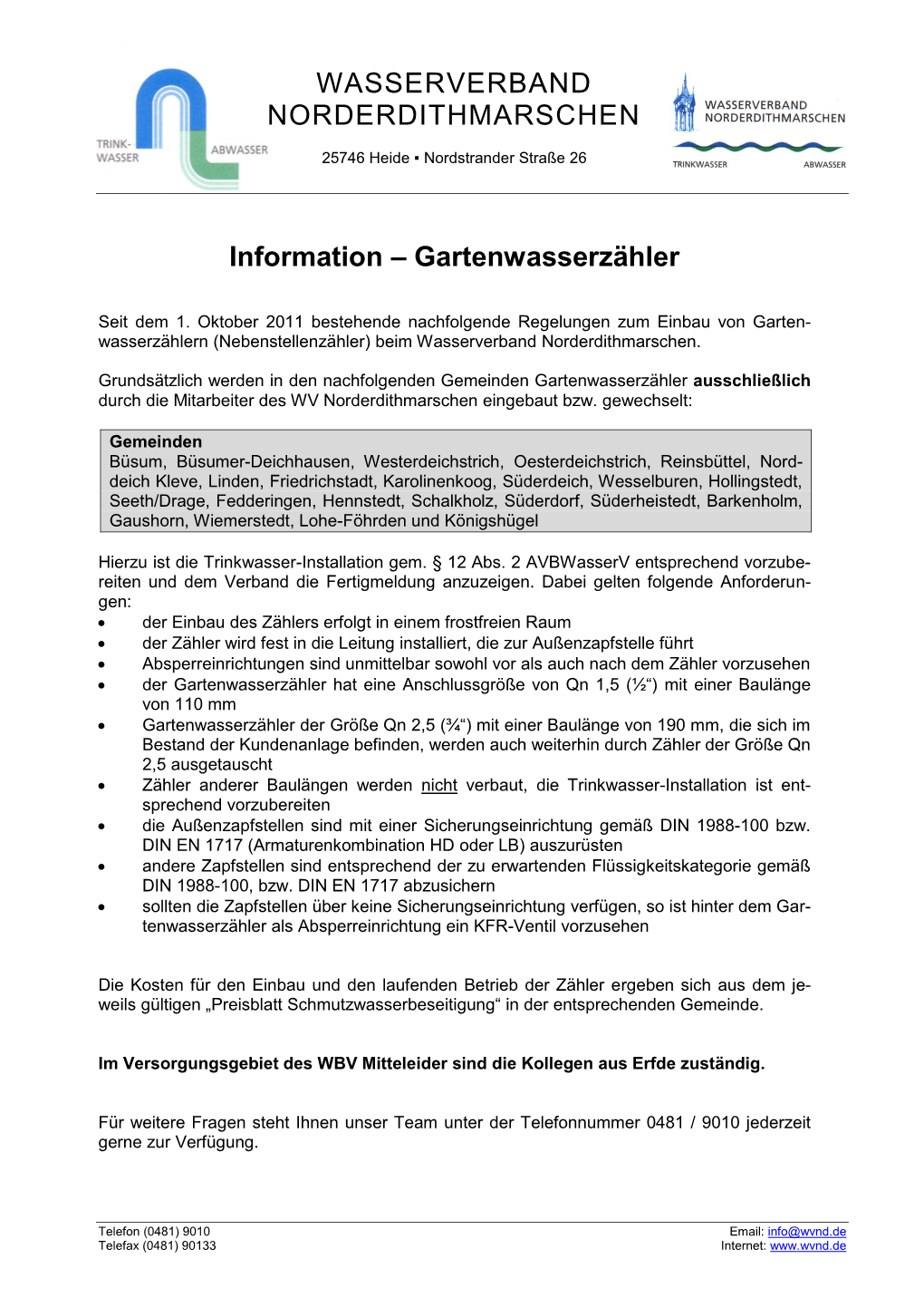 Gartenwasserzähler