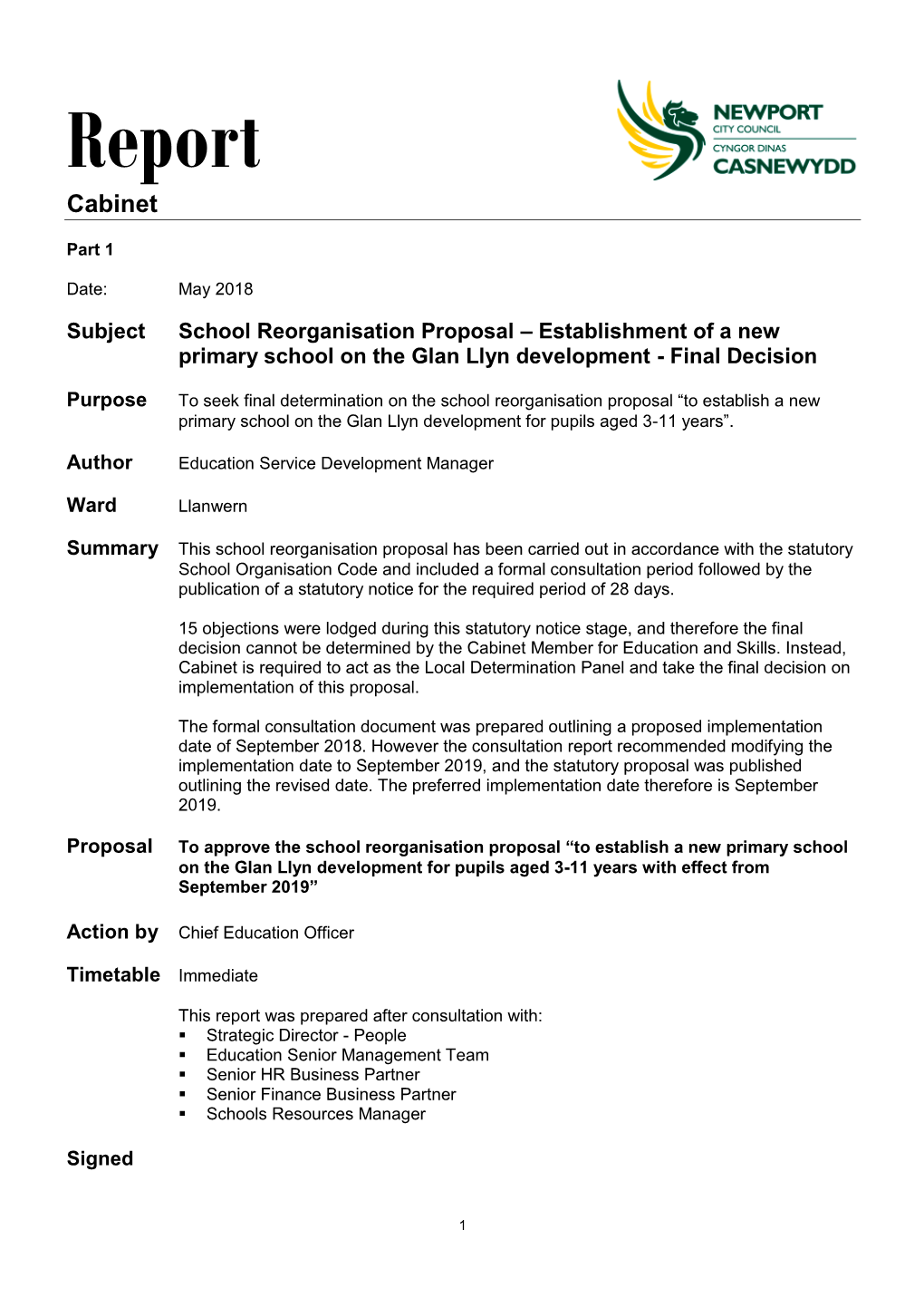 Glan Llyn Development - Final Decision