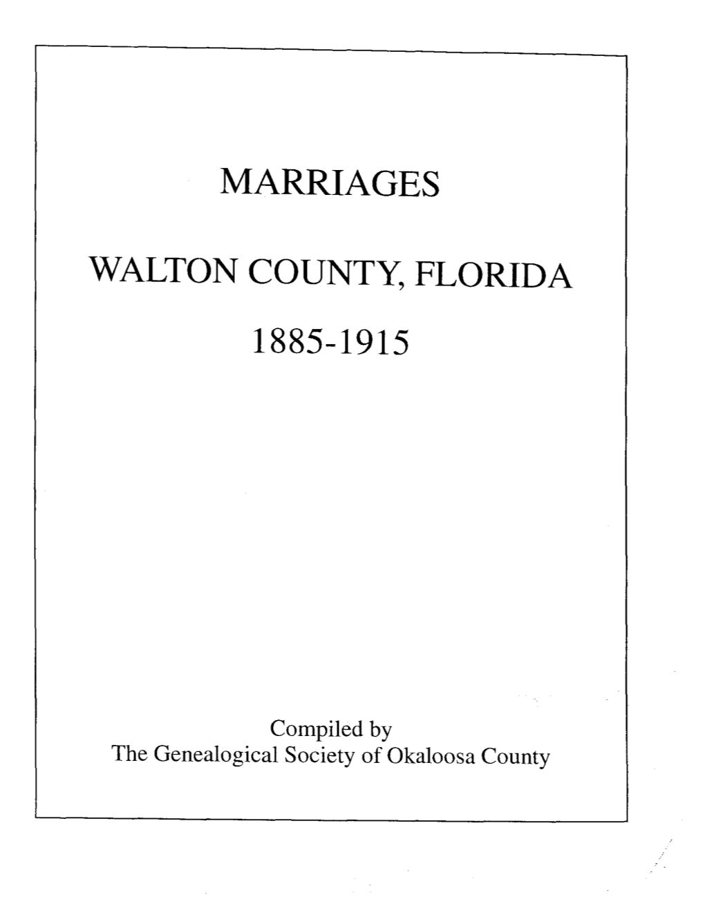 Walton County Marriages, 1885-1915