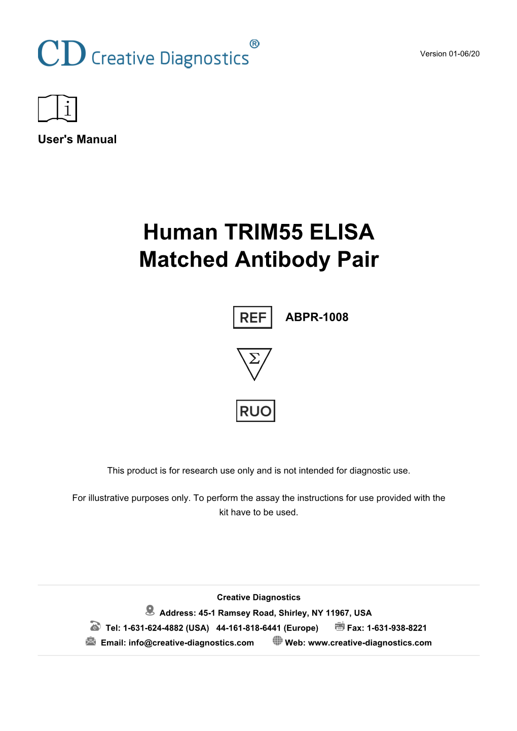 Human TRIM55 ELISA Matched Antibody Pair