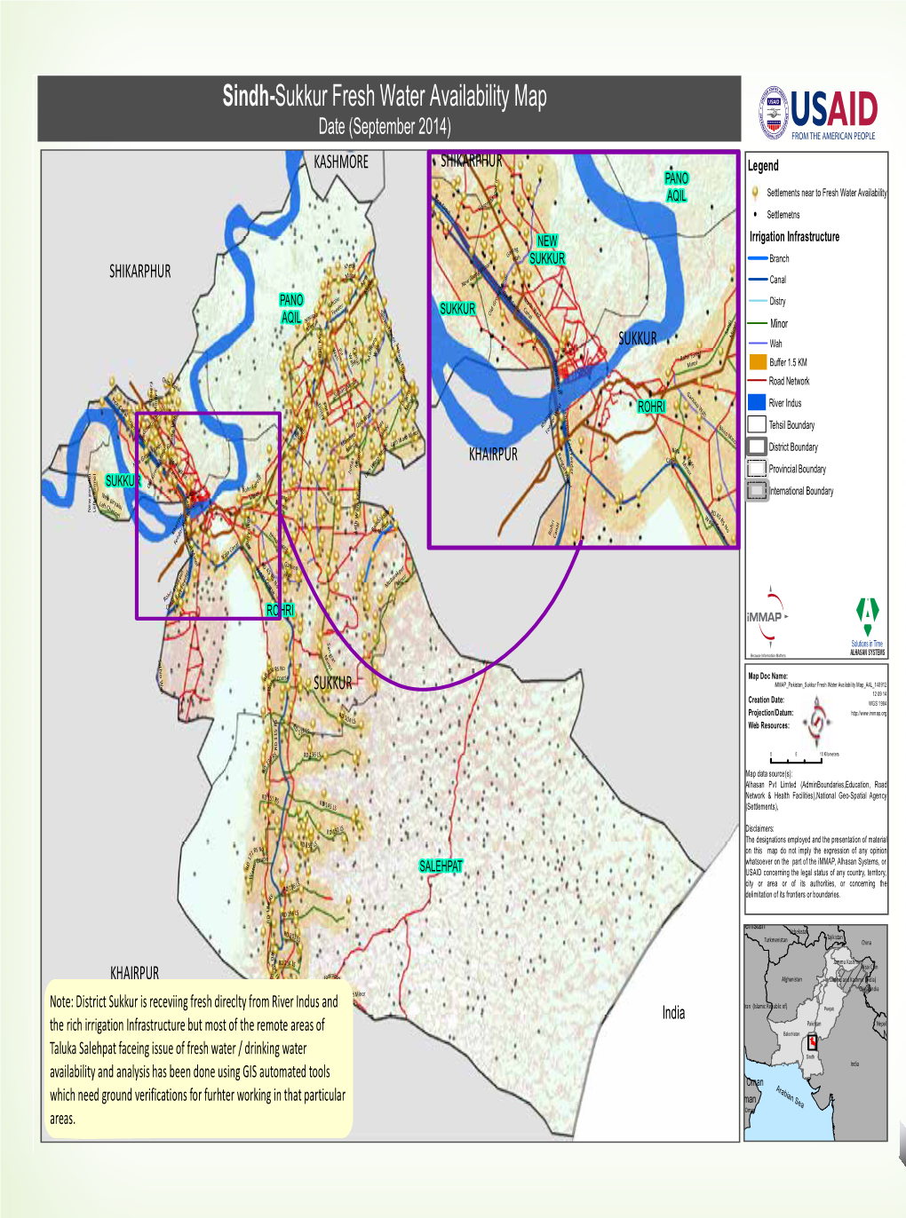 Sindh-Sukkur Fresh Water Availability