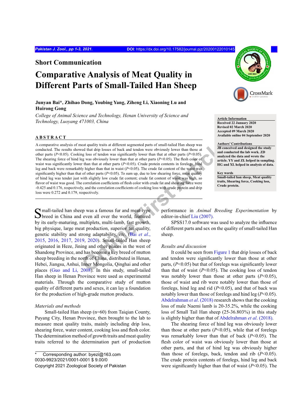 Online First Article Comparative Analysis Of