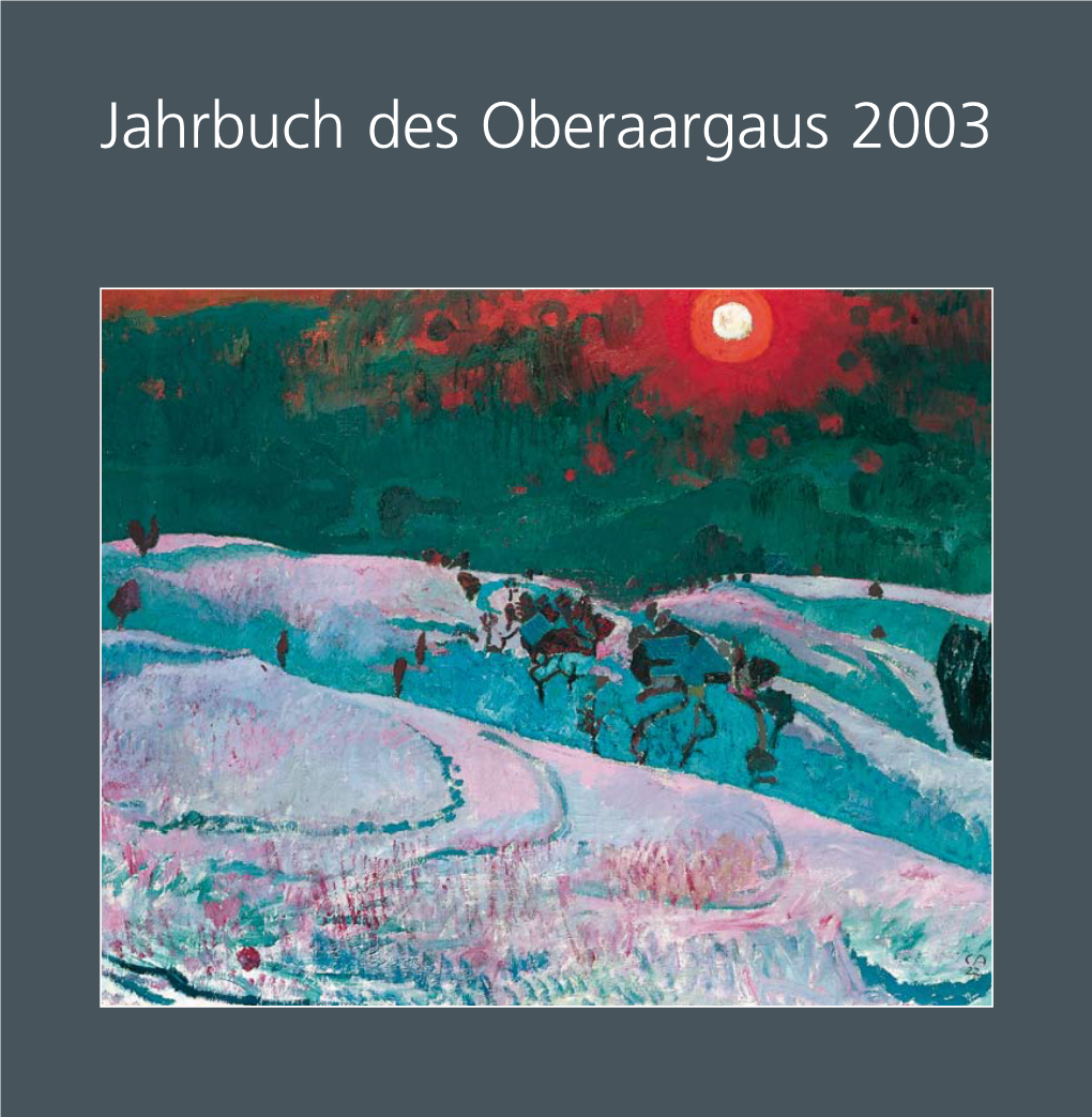 Jahrbuch Des Oberaargaus 2003