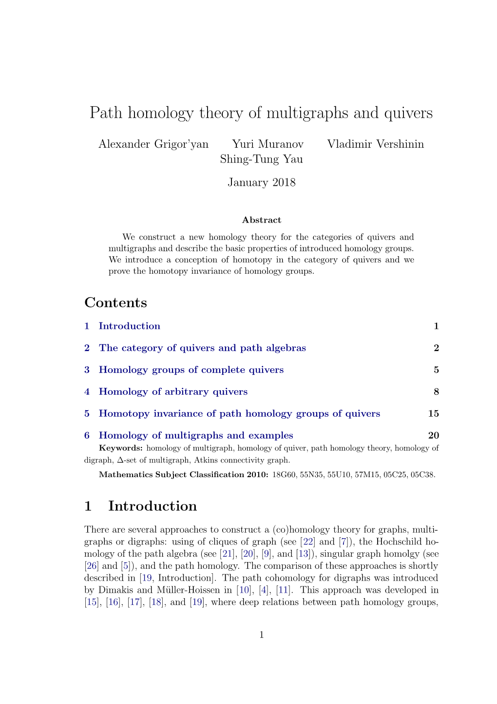 Path Homology Theory of Multigraphs and Quivers