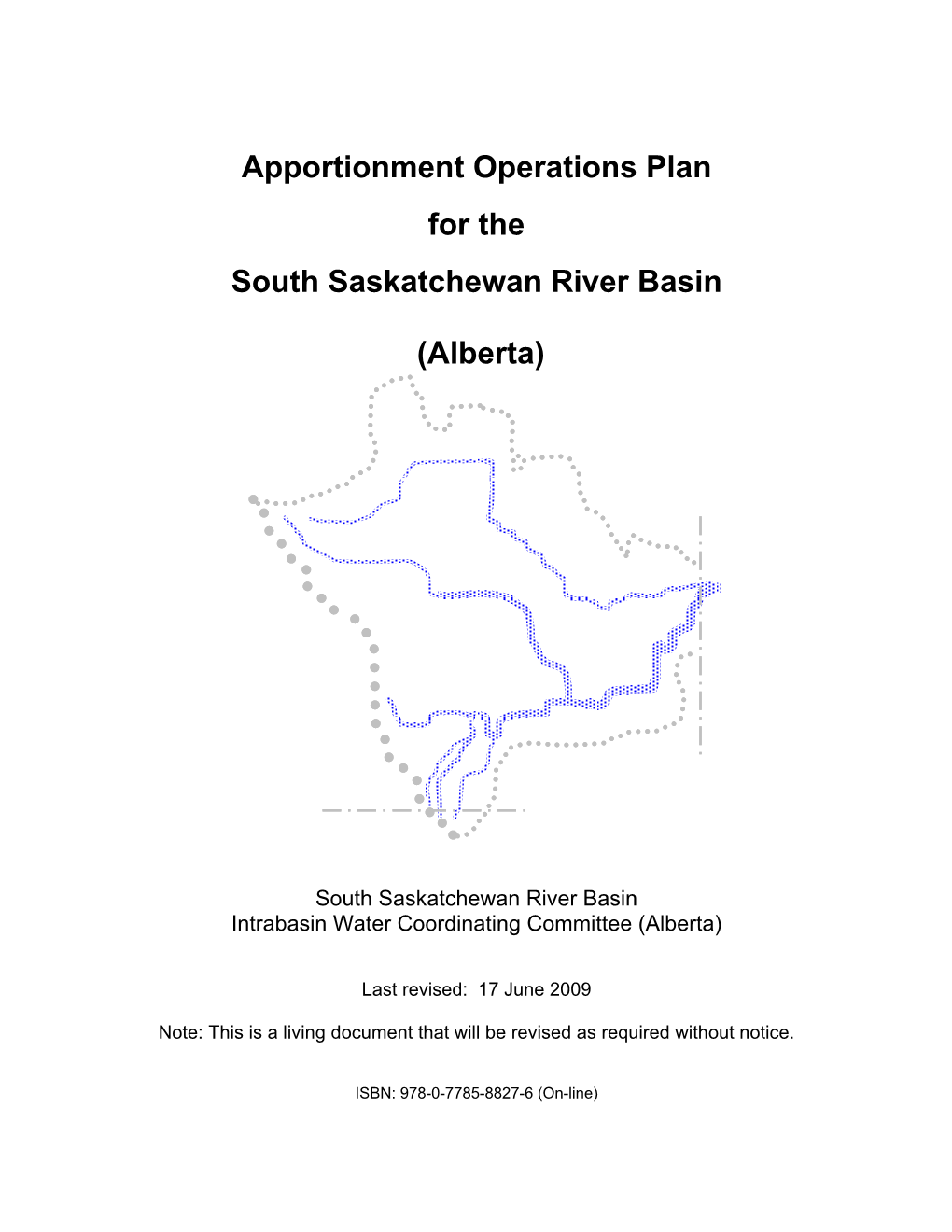 Apportionment Operations Plan for the South Saskatchewan River Basin