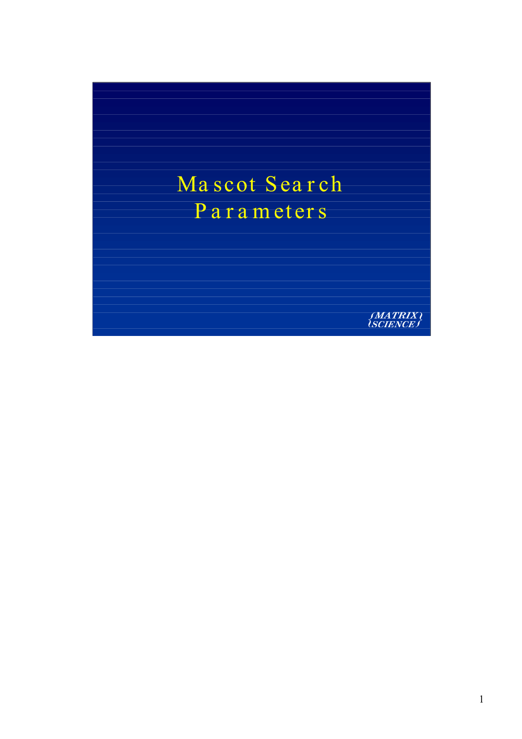 Mascot Search Parameters
