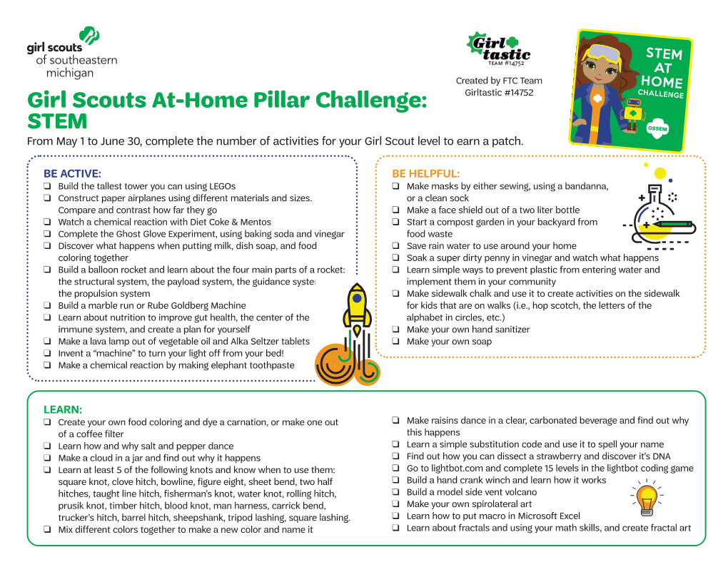 At-Home Pillar Challenge: STEM