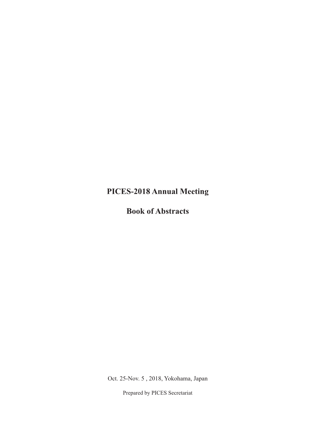 PICES-2018 Annual Meeting Book of Abstracts